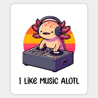 Cute Axolotl DJ Music Sticker